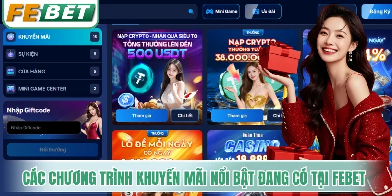 Các chương trình khuyến mãi nổi bật đang có tại Febet